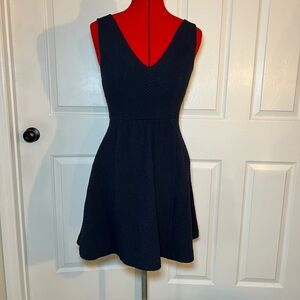 Anthropologie Maeve Fit & Flare Navy Blue Short Dress With Pockets Size 6